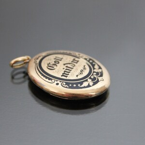 Victorian Enamel, Motto Locket. Rolled Gold. Antique Mourning Blessing ...