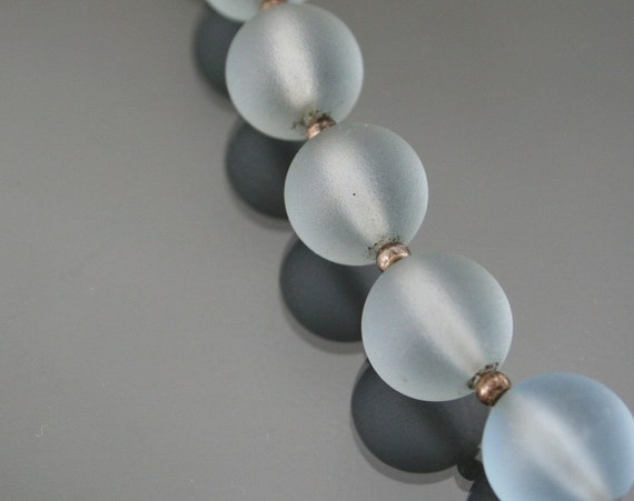 WMF MYRA Glass Necklace. Bright Blue Kristall. German Art Deco .