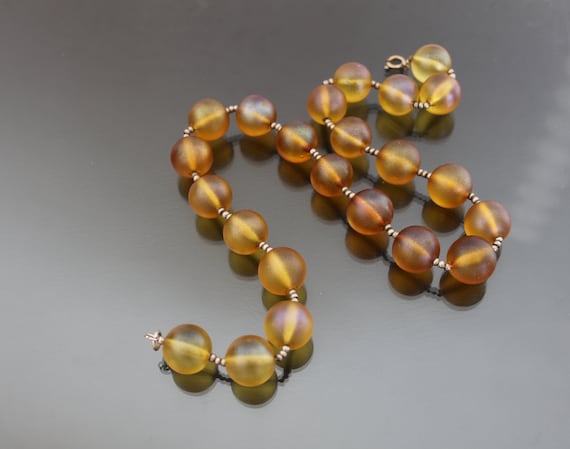 WMF Myra Kristal Glass Iridescent Necklace. Iconic ART DECO. Vintage Iridecsent Loetz Glass Necklace