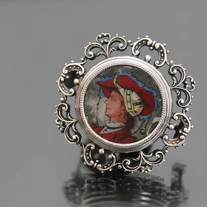 Victorian Locket MARKOWITSCH And SCHEID. 800 Silver Brooch. MUSEAL Hand Painted Renaissance Revival Antique Austro Hungarian.