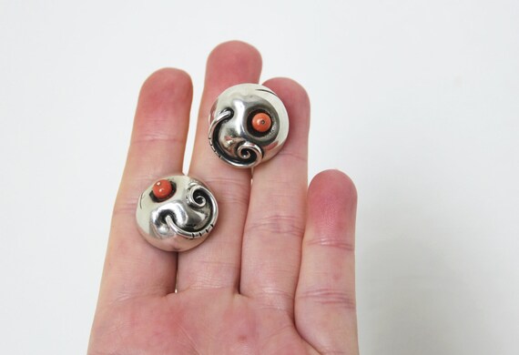 Boutons De Manchette Anciens En Or 18K Et Corail - Cufflinks Vintage - Occasion