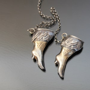 Victorian Lace Up Boots Pendants. 800 Silver. Antique Shoes, Needle Holders.