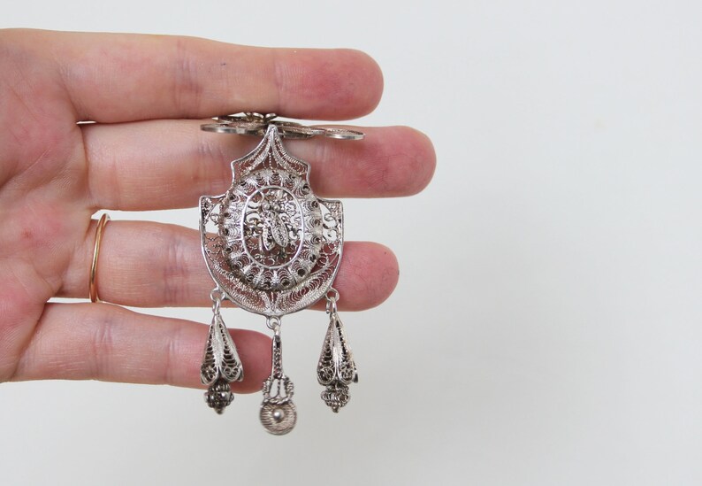 Victorian Locket Fly. Italian Grand Tour. Silver 925 Sterling Filigree Insect Pendant image 3