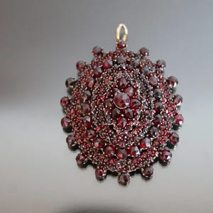 Antique Victorian Locket. Bohemian Garnet Pendant, Vintage Keepsake.
