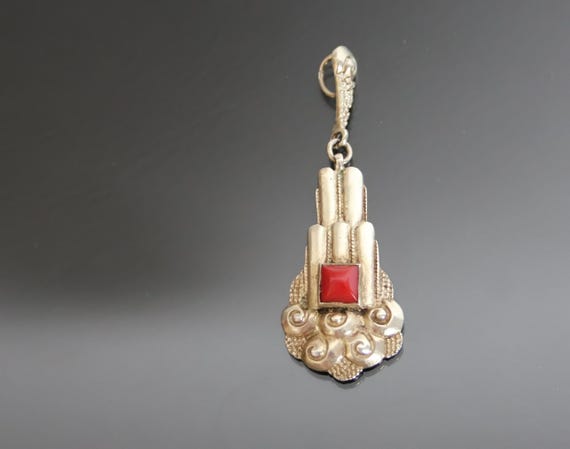 Pendentif Ancien En Argent Style Pierre - Occasion - Bon état