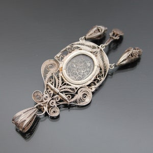 Victorian Locket Fly. Italian Grand Tour. Silver 925 Sterling Filigree Insect Pendant image 2