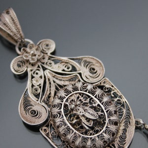 Victorian Locket Fly. Italian Grand Tour. Silver 925 Sterling Filigree Insect Pendant image 8