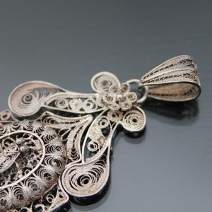 Victorian Locket Fly. Italian Grand Tour. Silver 925 Sterling Filigree Insect Pendant image 7