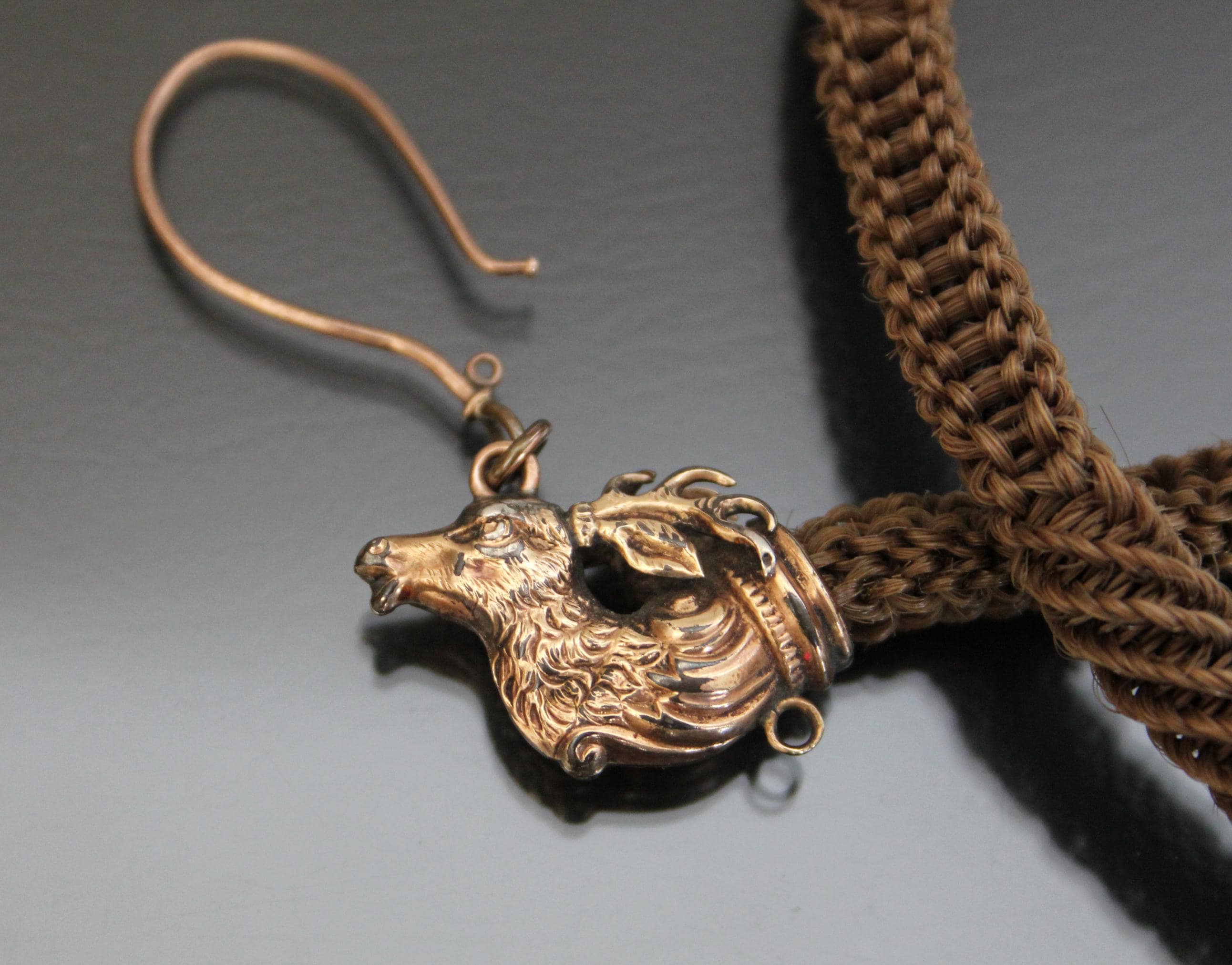 Collier Ancien En Cheveux (hair Jewelry) - Bijou Antique Du 19ème Siècle - Occasion