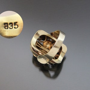 Big Art Deco Floral Jade Carnelian "Fruit Salad" Ring. 835 Silver. Size 6 Gemüsering Antiker Openwork image 8