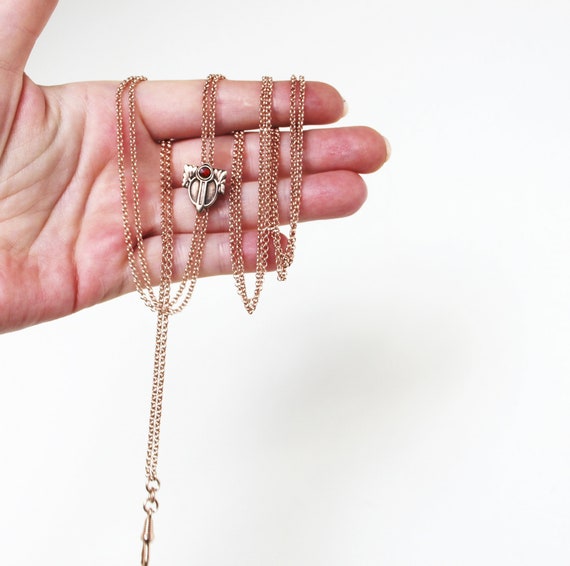 Necklace Real 18K Rose Gold Filled Solid Belcher Rolo Pendant