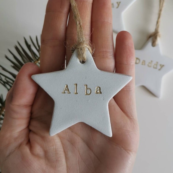 Star Christmas Decoration, Personalised Christmas Ornament, Lockdown Christmas Gift, Christmas Tree Decoration, Christmas 2023, Gift Tag