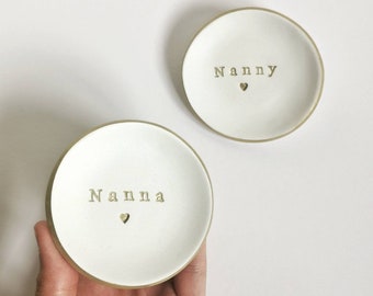 Nanna Jewellery Dish, Personalised Gift, Ring Dish, Trinket Dish, Gift for Grandma, Gift for Nanna