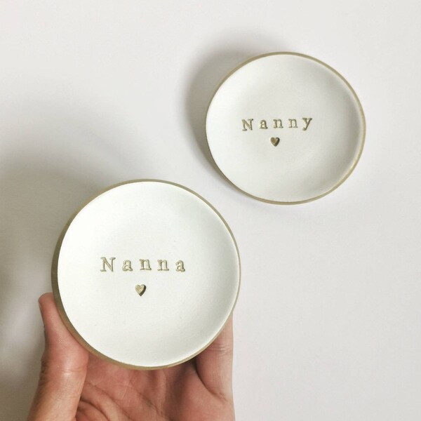 Nanna Jewellery Dish, Personalised Gift, Ring Dish, Trinket Dish, Gift for Grandma, Gift for Nanna