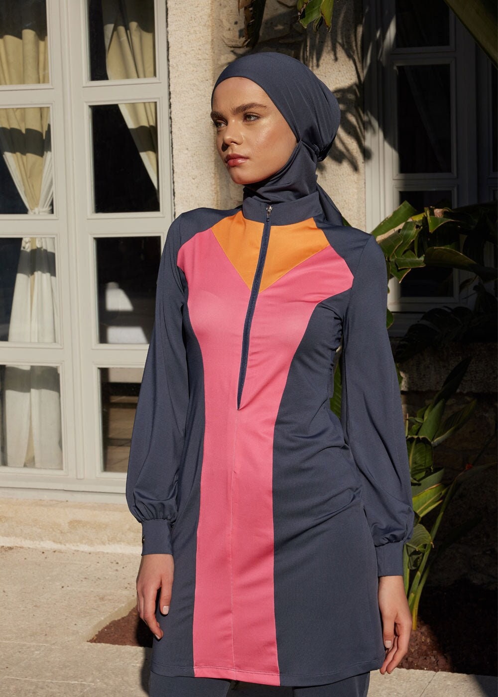 Muslim Women High Elasticity Sportswear Islamic Short Sleeve Bathing Suit  Swimwear - China Baju Renang and Muslim Wear price