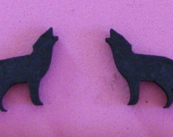 Loup hurlant silhouette boucles d’oreilles pour une touche subtile à la fête d’Halloween ou montrez que vous l’aurez sûrement remarqué