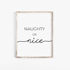 Christmas printable, Christmas Print, Naughty or Nice, Christmas Decor, Holiday Printable, Christmas Wall Art, Holiday Print, Holiday Art