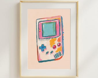 Retro Game Console Wall Art, Colorful Gaming Room Decor, Video Game Poster, Gamer Wall Art, Teen Room Printable