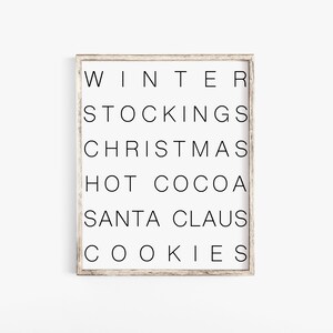 Christmas Words Printable Christmas Decor Holiday Printable - Etsy
