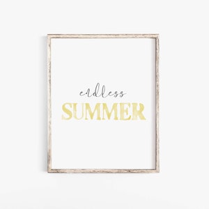 Endless Summer Print, Watercolor Summer Printable, Summer Wall Art, Beach Printable, Summer Decor, Summer Printable Art, Summer Quote