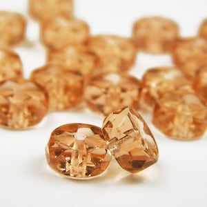 20 Pcs - 5x8mm Pink Blush Faceted Czech Glass Disc Beads - Rondelle Beads - Spacer Beads - Jewelry Supplies