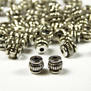 40 Pcs - 5x5mm Metal Spacer Beads - Tibetan Silver - Column Beads - Spacer Beads - Jewelry Supplies