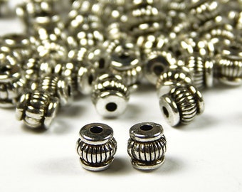 Tibetan Silver Large 14mm Column Tube Spacer Accent Beads Lot of 5 Pieces