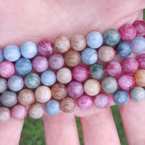 14-1/2 Inch Strand - 8mm Round Jade Beads - Imitation Tourmaline - Gemstone Beads - Jewelry Supplies - Craft Supplies