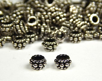 24 Antique silver beads Tibetan style spacer beads jewelry supplies 8mm x 7mm