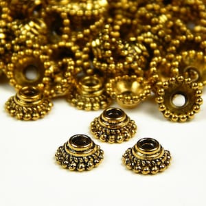 50/100 Pcs - 7x3mm Antique Gold Bead Caps - Bead Caps - End Caps - Jewelry Supplies - Craft Supplies