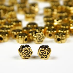 50 Pieces - 4.5x3mm Antique Gold Celtic Knot Spacer Beads - Metal Spacer Beads - Jewelry Supplies - Craft Supplies