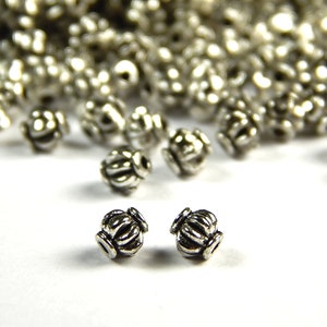 50/100/500 Pcs - 4mm Tibetan Silver Spacer Beads - Lantern Beads - Metal Spacer Beads - Jewelry Supplies