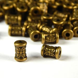 25/50 Pcs - 7x5mm Antique Bronze Metal Spacer Beads - Metal Beads - Tube Beads - Column Beads - Spacer Beads - Jewelry Supplies