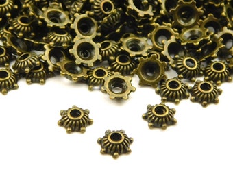 100 Pcs - 5x2mm Antique Bronze Bead Caps - Bead Caps - End Caps - Jewelry Supplies - Craft Supplies