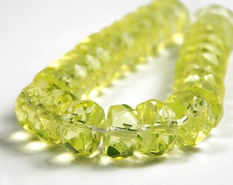 20 Pcs - 5x8mm Jonquil Faceted Czech Glass Disc Beads - Rondelle Beads - Spacer Beads - Jewelry Supplies