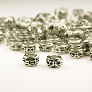 40 Pcs - 6x3.5mm Tibetan Silver Spacer Beads - Rondelle - Disc Beads - Spacers - Metal Spacer Beads - Jewelry Supplies