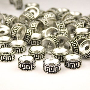 25/50 Pcs - 8x4mm Tibetan Silver Spacer Beads - Rondelle - Disc Beads - Spacers - Metal Spacer Beads - Jewelry Supplies