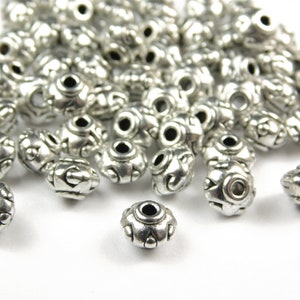 40 Pcs - 7x5mm Tibetan Silver Metal Spacer Beads - Rondelle Spacer Beads - Jewelry Supplies - Craft Supplies