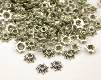 100 Pcs - 5x2mm Tibetan Silver Bead Caps - Bead Caps - End Caps - Jewelry Supplies - Craft Supplies