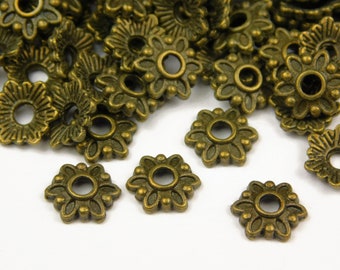50/100 Pcs - 7x2mm Antique Bronze Bead Caps - Bead Caps - End Caps - Bronze Bead Caps - Jewelry Supplies - Craft Supplies