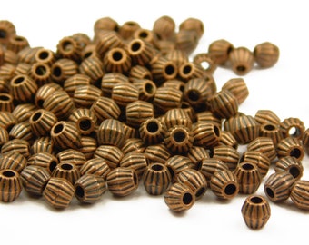 50/100 piezas - Cuentas espaciadoras de metal de cobre de 4 x 4,5 mm - Cuentas de metal - Cuentas bicono - Cuentas espaciadoras - Suministros de joyería