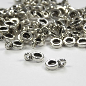 50/100 Pcs - 6.5x2mm Antique Silver Metal Bail Beads - Bail Charms - Spacer Beads - Jewelry Supplies - Craft Supplies