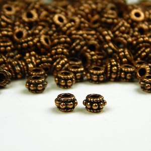50/100 Pcs - 5x3mm Metal Spacer Beads - Rondelle - Antique Copper - Spacer Beads - Jewelry Supplies
