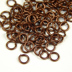 100 Pcs - 6x1mm Antique Copper Brass Open Jump Rings - Jump Rings - 6mm Jump Rings - Closures - Findings - Jewelry Supplies - Craft Supplies