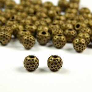 40 Pcs - 6x5mm Antique Bronze Metal Spacer Beads - Spacer Beads - Jewelry Supplies - Craft Supplies