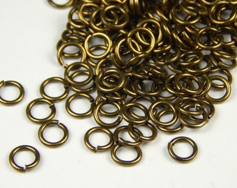 100 Pcs - 6x1mm Bronze Brass Open Jump Rings - Jump Rings - 6mm Jump Rings - Closures - Findings - Jewelry Supplies - Craft Supplies