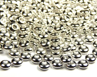50 Pcs - 5x2mm Brass SIlver Tone Abacus Spacer Beads - Rondelle - Metal Spacer Beads - Jewelry Supplies - Craft Supplies
