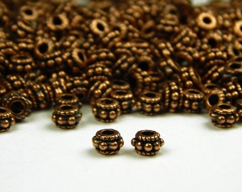 50/100 Pcs - 5x3mm Metal Spacer Beads - Rondelle - Antique Copper - Spacer Beads - Jewelry Supplies