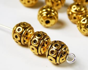 4mm Metal Ball Sphere Spacer Bead 25 pcs GPY-374 Gold Plated Round Bead