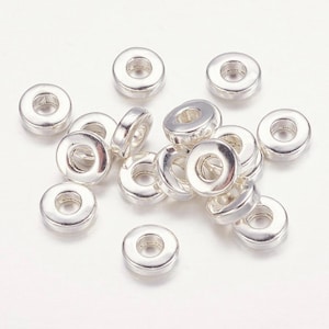 40 Pcs - 6x2mm Silver Metal Spacer Beads - Donut Spacer - Heishi - Spacer Beads - Jewelry Supplies - Craft Supplies